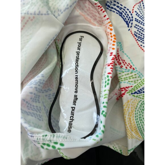 Denim and Co Beach Petite V Neck Ruched Waist Swim Dress Size 8P Multi Parrot - Picture 6 of 10